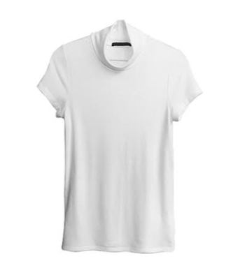Mock Turtleneck Knit T-Shirt