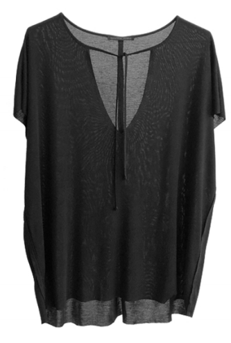 Tencel Rib 1 x 1 Tie Front Top
