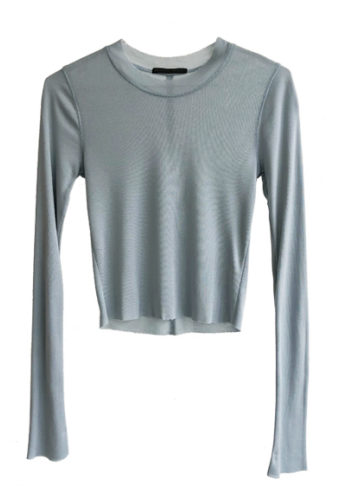 Tencel Rib 1 x 1 Long Sleeved Crop Top