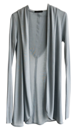 Tencel Rib 1 x 1 Knit Hooded Cardigan