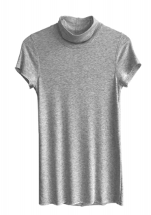 Heathered Mock Neck Tee