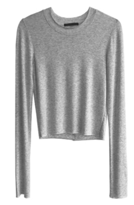 Heathered Long Sleeve Crop Top