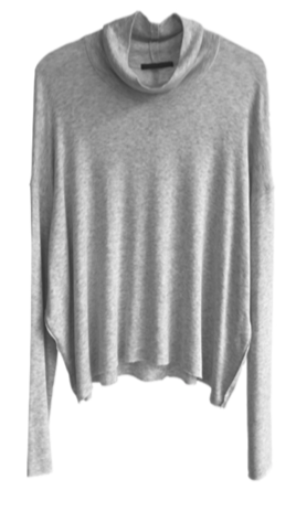 Heathered Drop Shoulder Turtleneck